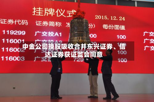 中金公司换股吸收合并东兴证券	、信达证券获证监会同意-第1张图片