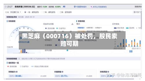 黑芝麻（000716）被处罚	，股民索赔可期-第1张图片