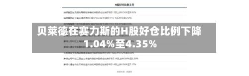 贝莱德在赛力斯的H股好仓比例下降1.04%至4.35%-第1张图片