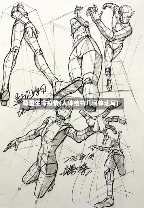 尊重生命疫情(人体结构几何体速写)-第1张图片