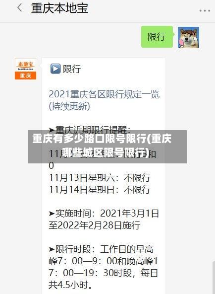 重庆有多少路口限号限行(重庆哪些城区限号限行)-第1张图片