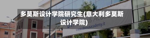 多莫斯设计学院研究生(意大利多莫斯设计学院)-第1张图片