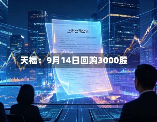 天福:9月14日回购3000股-第1张图片