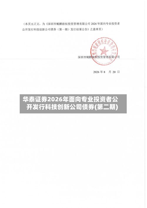 华泰证券2026年面向专业投资者公开发行科技创新公司债券(第二期)-第1张图片