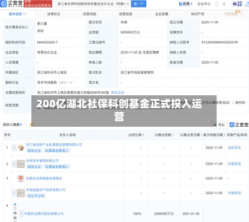 200亿湖北社保科创基金正式投入运营-第1张图片