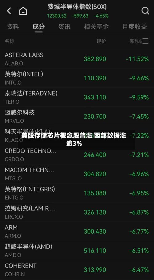 美股存储芯片概念股普涨 西部数据涨逾3%-第1张图片