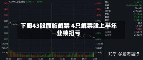 下周43股面临解禁 4只解禁股上半年业绩扭亏-第1张图片