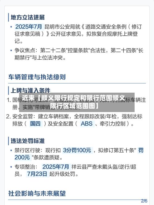 近来【顺义限行规定和限行范围顺义限行区域范围图】-第1张图片