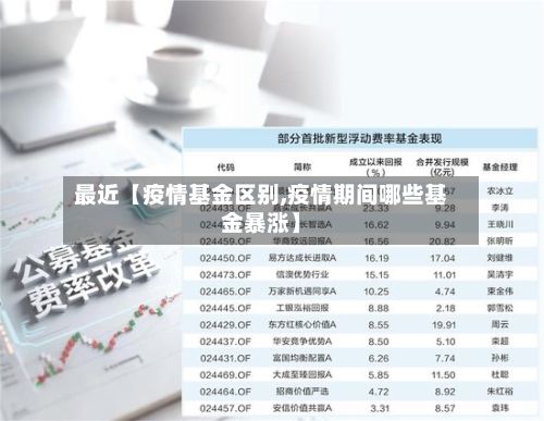 最近【疫情基金区别,疫情期间哪些基金暴涨】-第1张图片