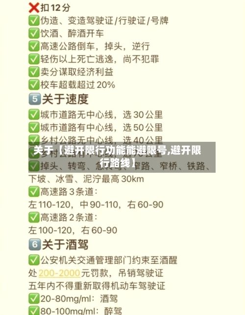 关于【避开限行功能能避限号,避开限行路线】-第1张图片