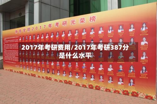 2017年考研费用/2017年考研387分是什么水平-第1张图片
