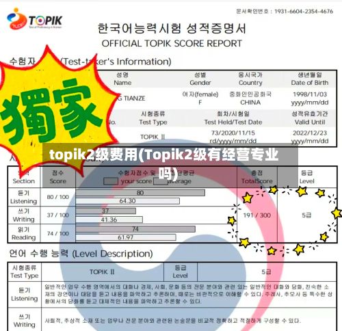 topik2级费用(Topik2级有经营专业吗)-第1张图片