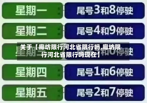 关于【廊坊限行河北省限行吗,廊坊限行河北省限行吗现在】-第1张图片