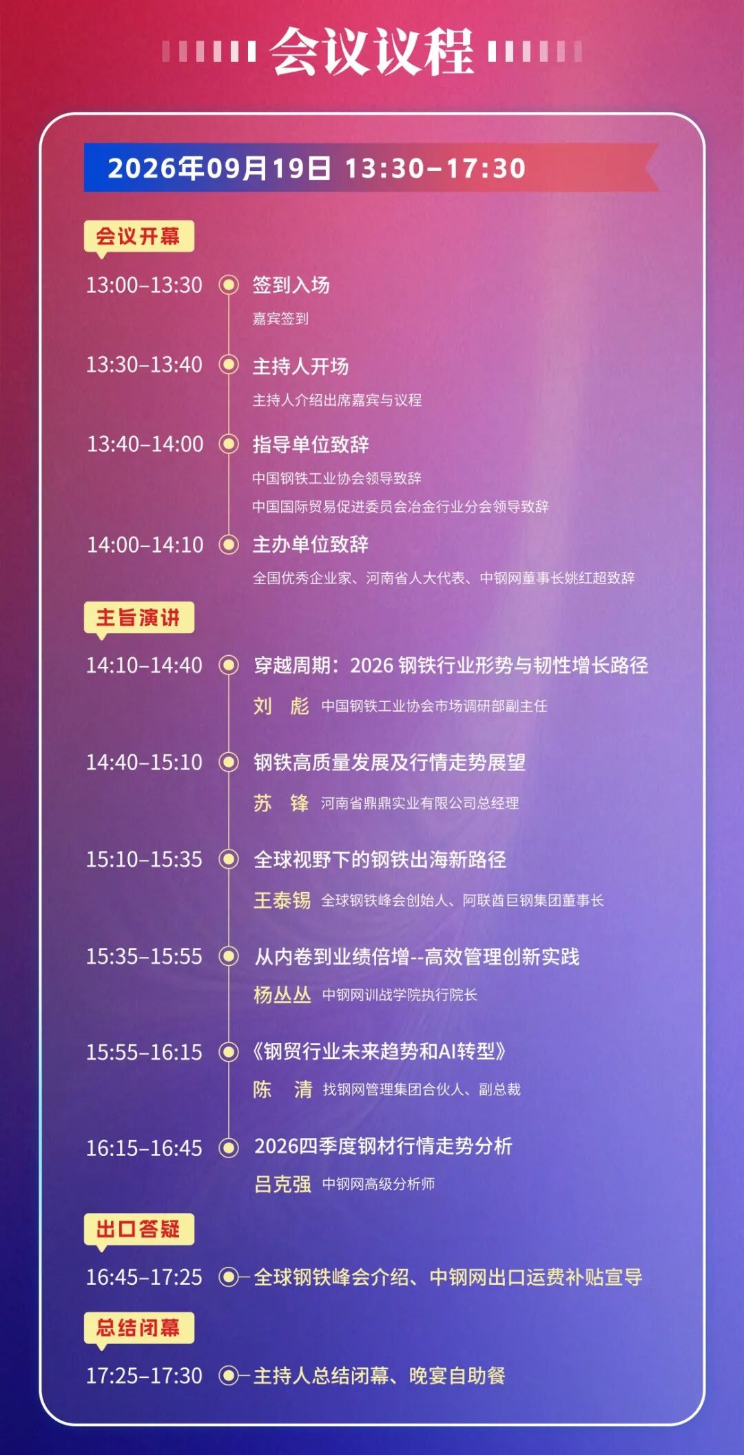 钢铁周 | 钢铁高质量发展与管理创新论坛邀您相聚上海!